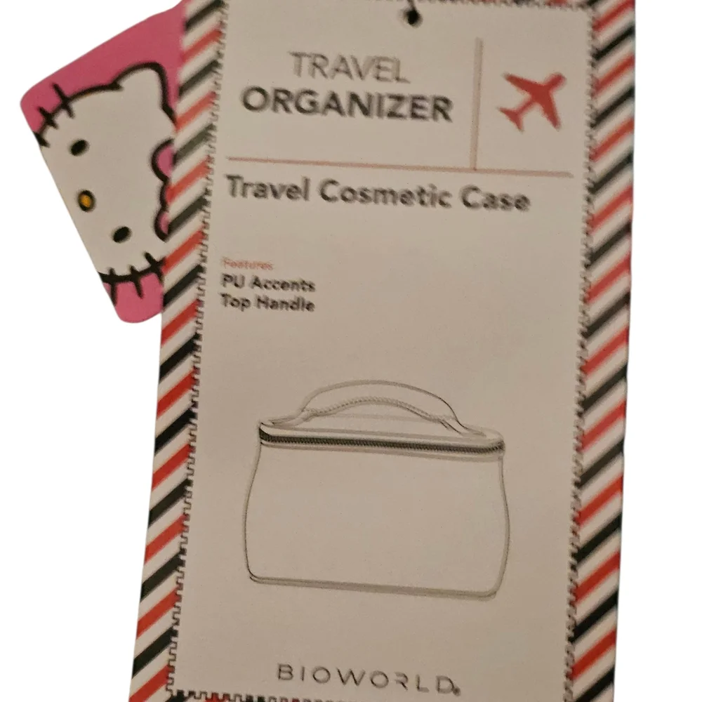 Bioworld Hello Kitty Blue and Pink Cosmetic Makeup Bag with Brush Set